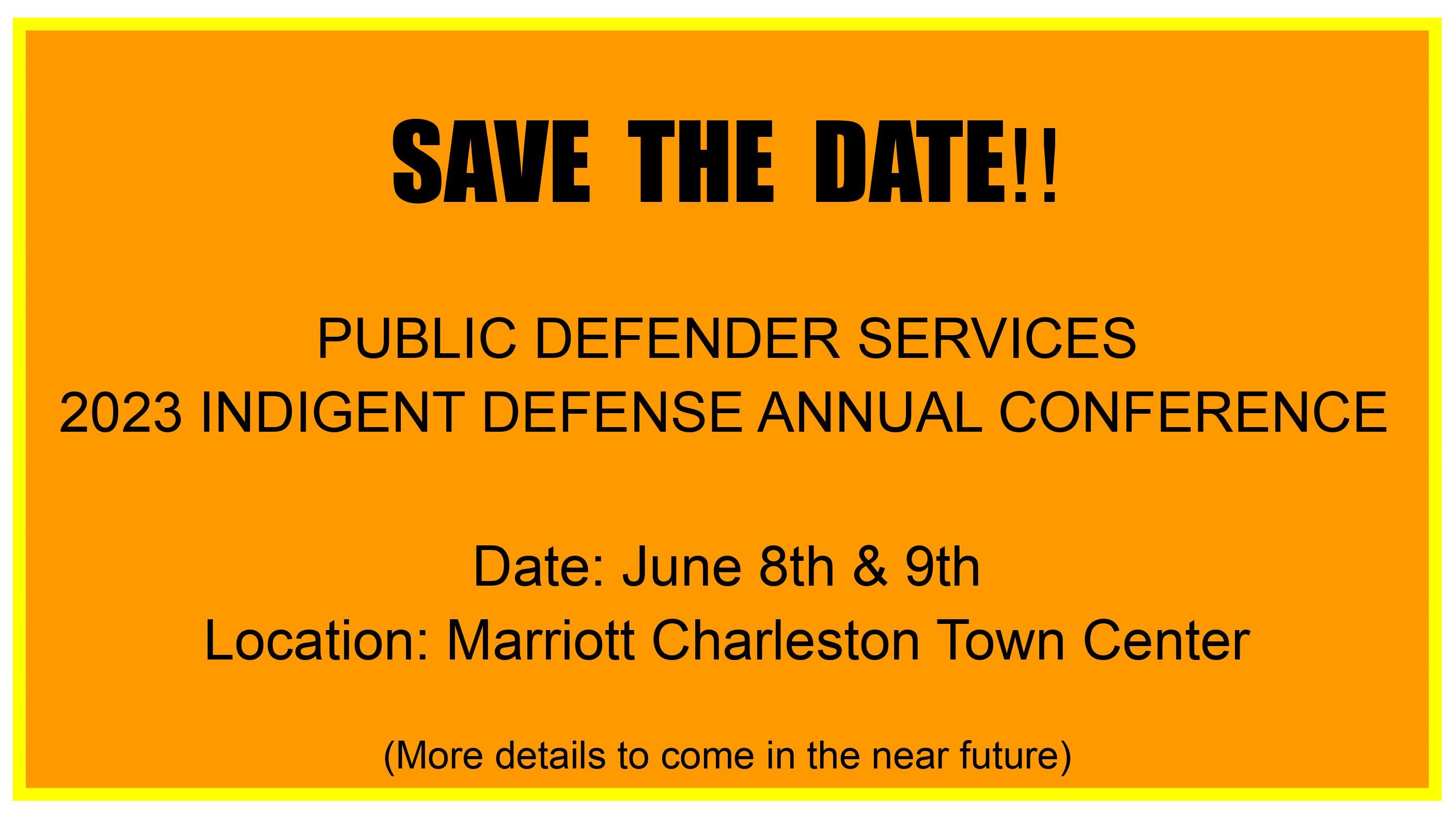 Annual Conference 2023 SAVE THE DATE