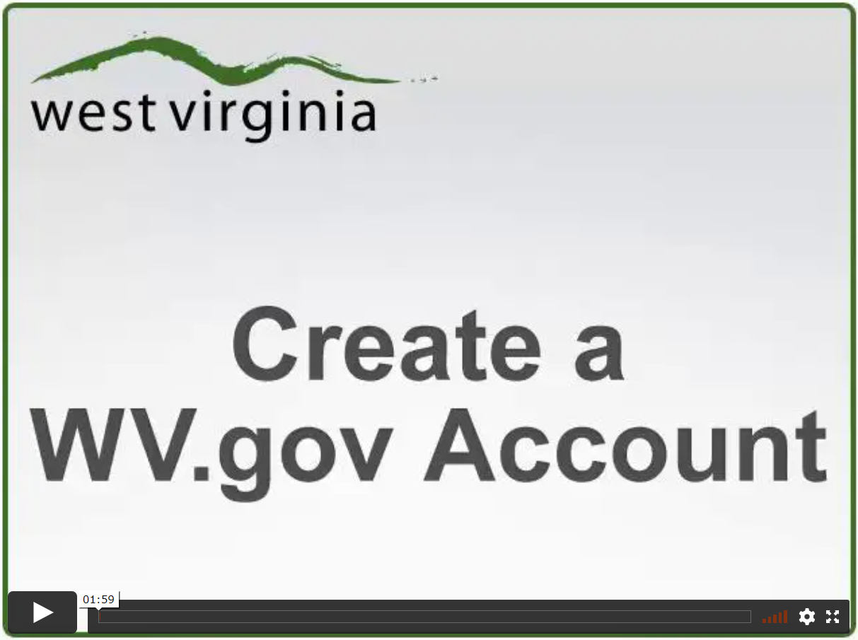 OVS instructional video thumbnail showing the first slide of the video outlining how to create an account